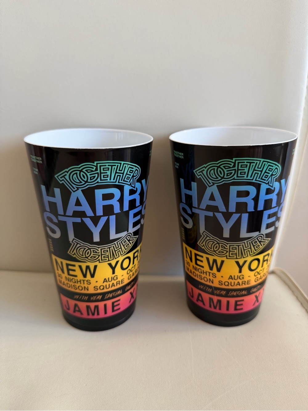 2 NEW Harry Styles New York Tour Black Promotional Cups